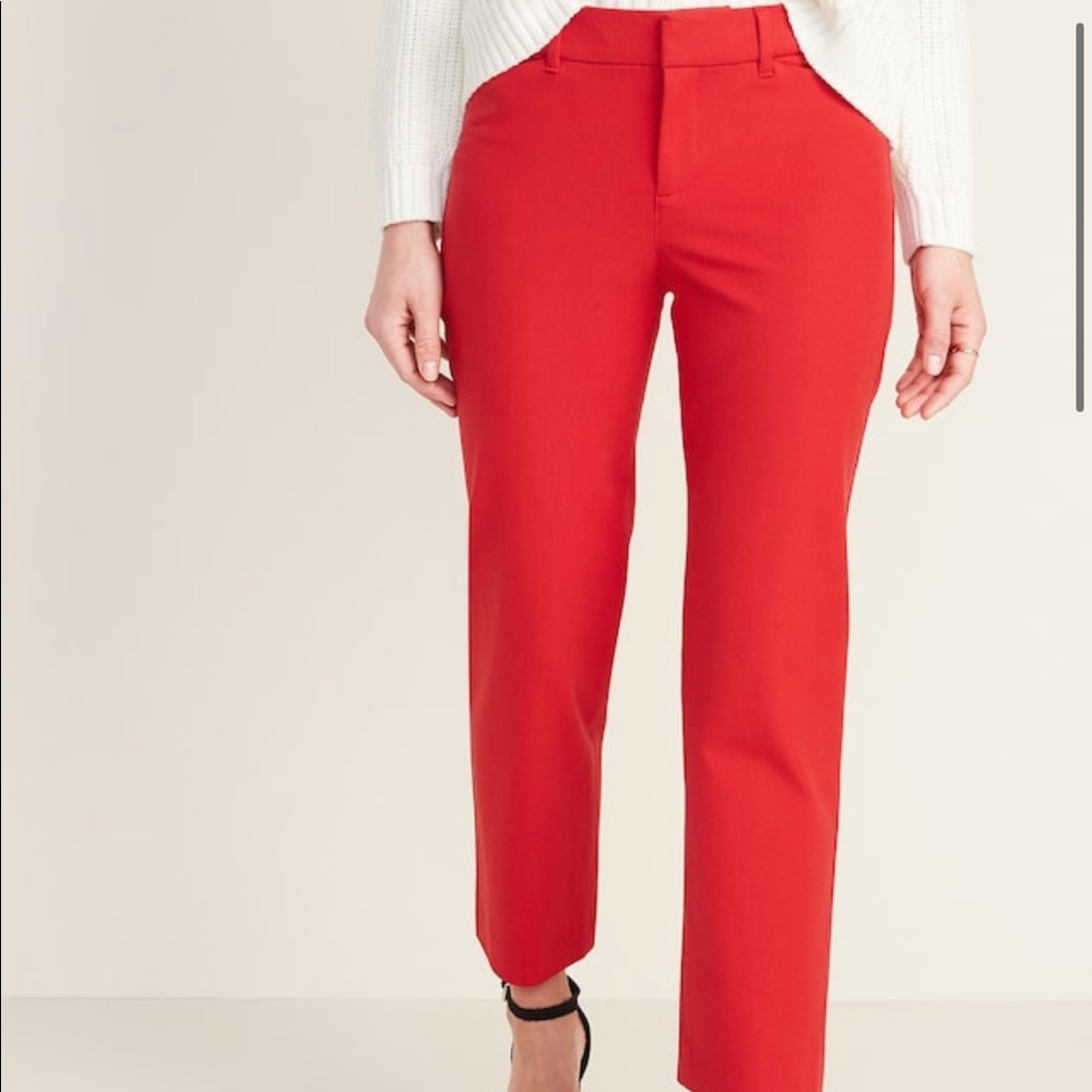 Express Mid Rise Red Dress Pants